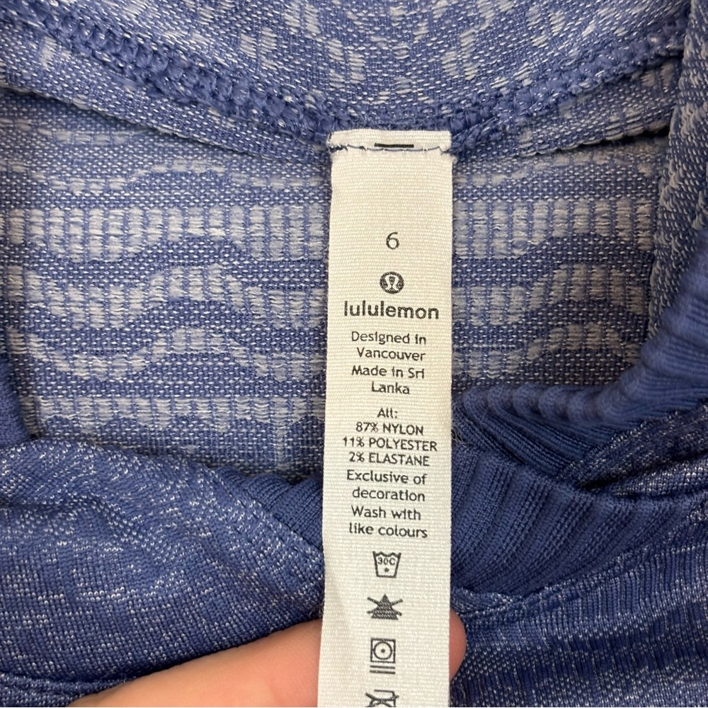 Lululemon Rest Less Pullover Hoodie Blue/White Size 6 - Picture 8 of 8